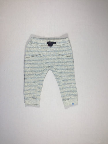 Pantalon molleton gris ligné bleu - effet délavé, moins cher chez Petit Kiwi