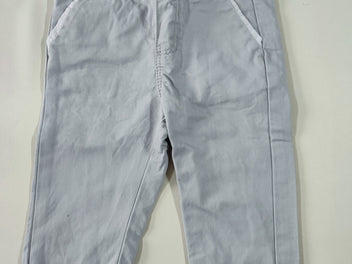 Pantalon chino gris clair à revers