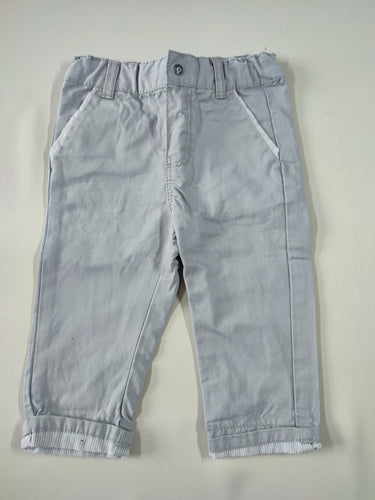 Pantalon chino gris clair à revers, moins cher chez Petit Kiwi
