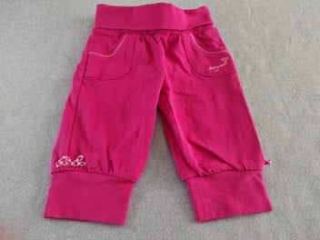 Pantalon molleton rose fuchsia , petits noeuds à carreaux sur le côté
