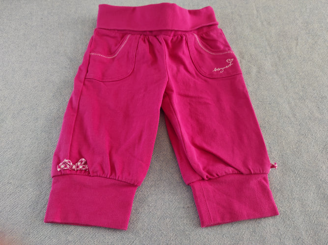 Pantalon molleton rose fuchsia , petits noeuds à carreaux sur le côté, moins cher chez Petit Kiwi