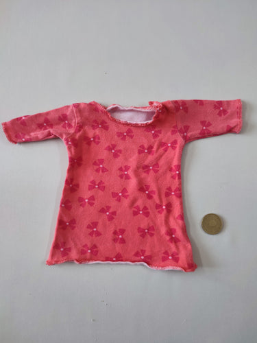 Robe pour poupées rouge noeuds rouges, moins cher chez Petit Kiwi
