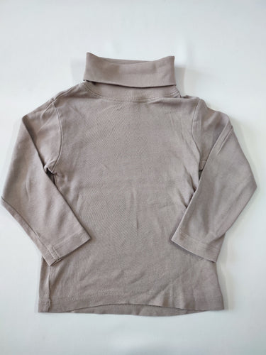 T-shirt m.l col roulé brun clair, moins cher chez Petit Kiwi