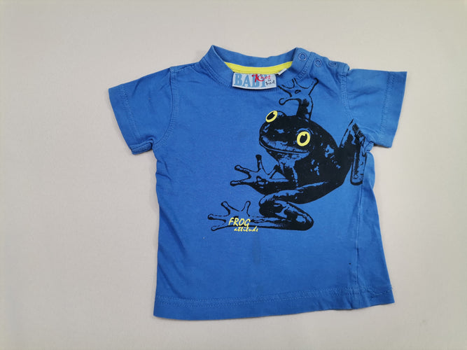 T-shirt m.c bleu grenouille, moins cher chez Petit Kiwi