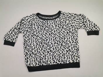 Pull motif léopard blanc et noir