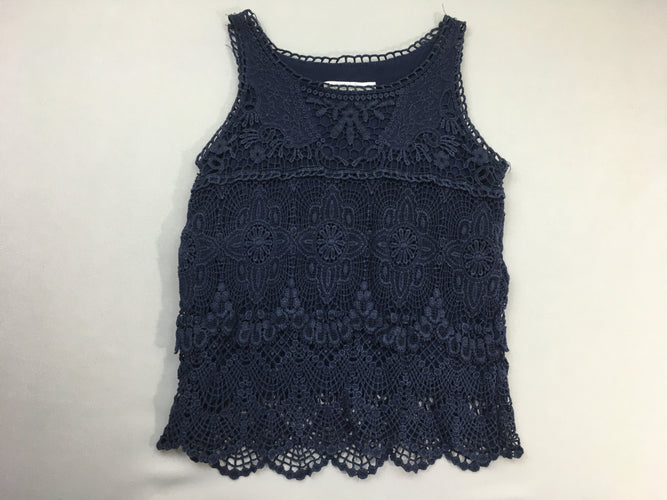 Blouse s.m bleu dentelle doublée jersey, moins cher chez Petit Kiwi