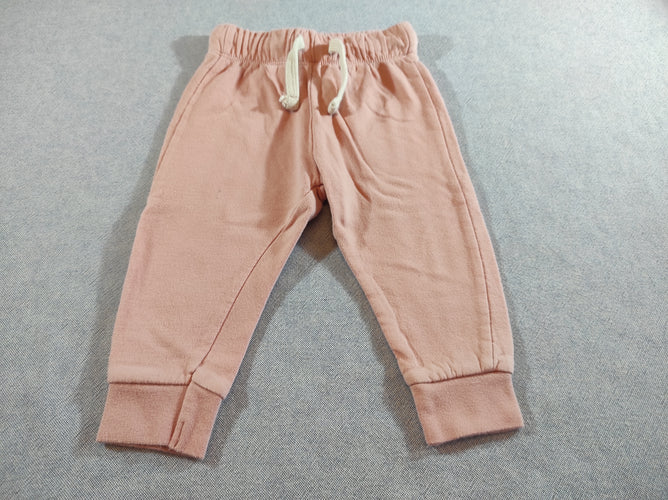 Pantalon molleton rose cordon blanc, moins cher chez Petit Kiwi