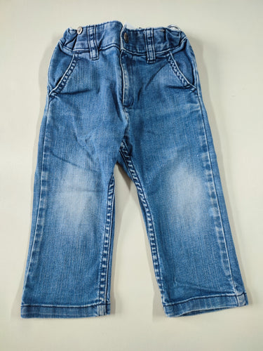 Jeans regular effet délavé aux genoux bouton à pression, moins cher chez Petit Kiwi