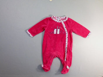Pyjama velours rose vif animaux