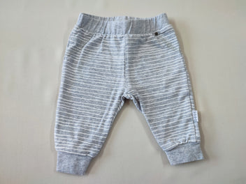 Pantalon jersey gris clair fines lignes blanches , b.e.s.s.