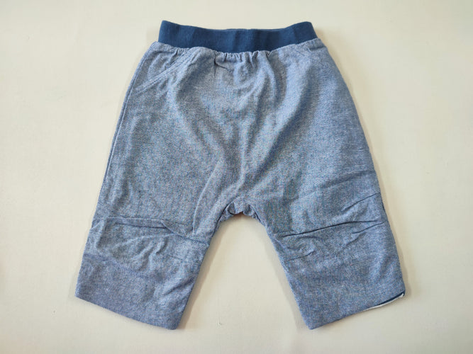 Pantalon bleu chiné doublé jersey, moins cher chez Petit Kiwi