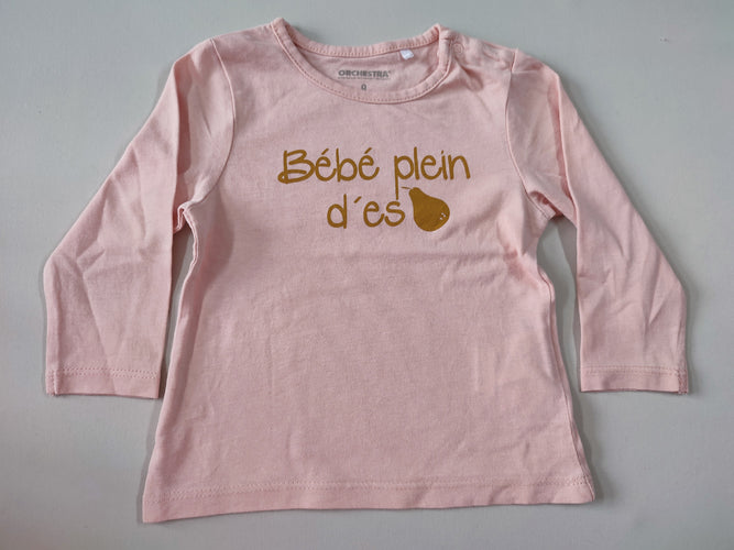 T-shirt m.l rose "Bébé plein d'espoir", moins cher chez Petit Kiwi