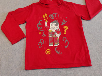 T-shirt m.l  col roulé rouge  robot