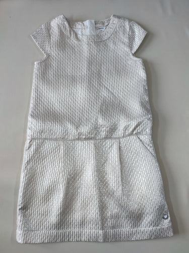 Robe m.c argentée texturée 2 poches, moins cher chez Petit Kiwi