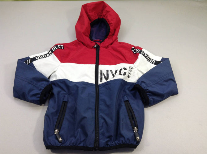 Veste coupe vent rouge-blanc-bleu-Inscription abimée, moins cher chez Petit Kiwi