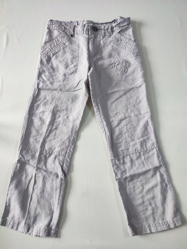 Pantalon gris 55% lin, moins cher chez Petit Kiwi