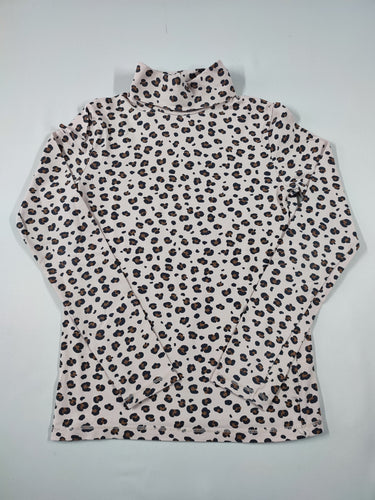 T-shirt m.l col roulé beige imprimé léopard, moins cher chez Petit Kiwi