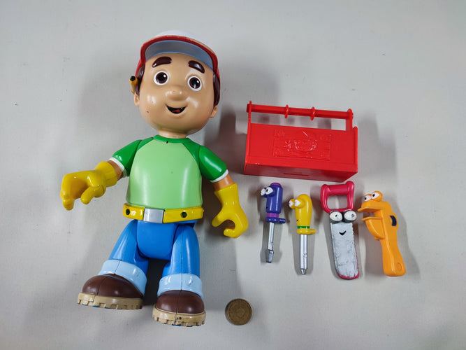 Manny et ses outils, poupée interactive (légère fissure sur le haut du t-shirt), moins cher chez Petit Kiwi