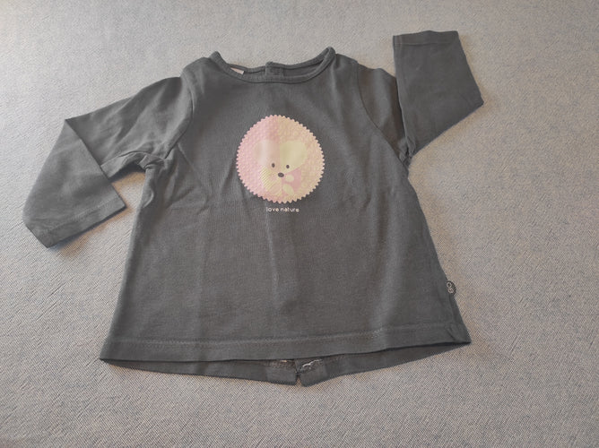 T-shirt m.l gris hérisson rose "love nature", moins cher chez Petit Kiwi