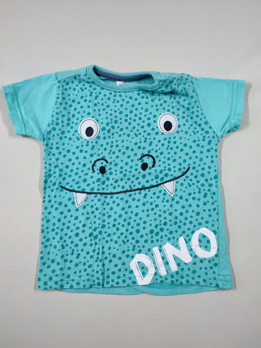 T-shirt m.c bleu tâches bleues "Dino", moins cher chez Petit Kiwi