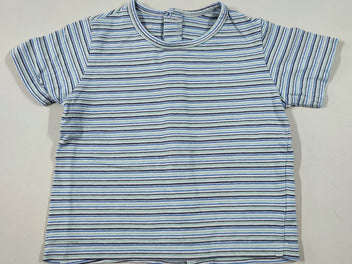 T-shirt m.c ligné gris/bleu marine/vert/bleu