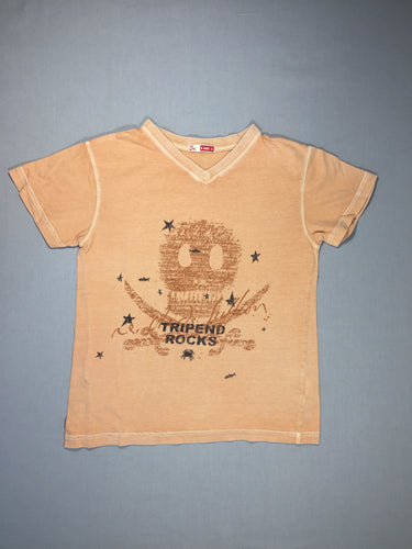 T-shirt m.c orangé effet délavé "Tripend rocks", moins cher chez Petit Kiwi