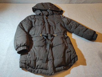 Manteau ouatiné noir zippé à capuche amovible