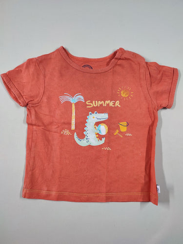 T-shirt m.c orange crocodile "Summer", moins cher chez Petit Kiwi