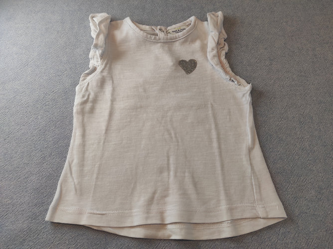 T-shirt s.m blanc coeur en paillettes argentées, moins cher chez Petit Kiwi