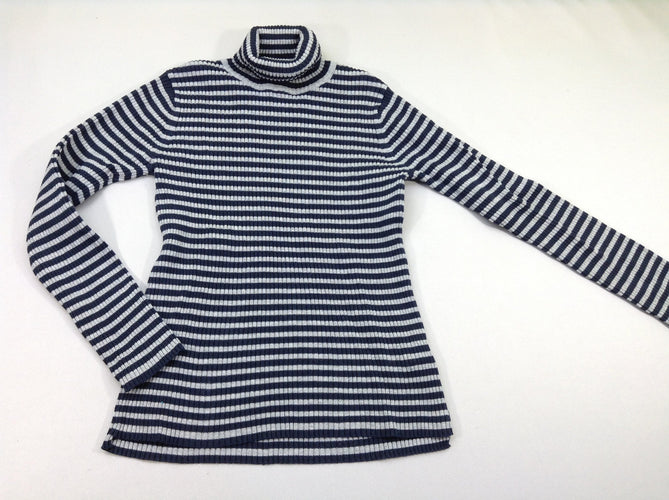 Pull chaussette rayé gris chiné/bleu marine, moins cher chez Petit Kiwi
