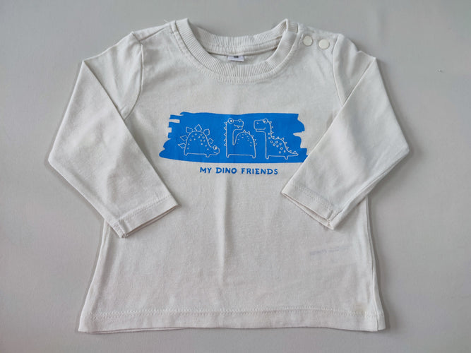 T-shirt m.l beige dinosaures "My dino friends", moins cher chez Petit Kiwi