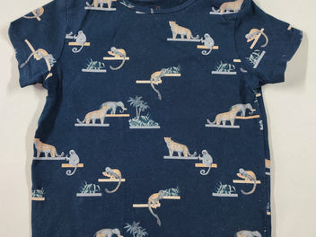 T-shirt m.c bleu marine singes