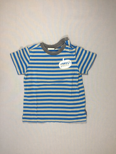 T-shirt m.c ligné gris/bleu, moins cher chez Petit Kiwi