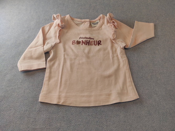 T-shirt m.l rose clair "génération bonheur", moins cher chez Petit Kiwi