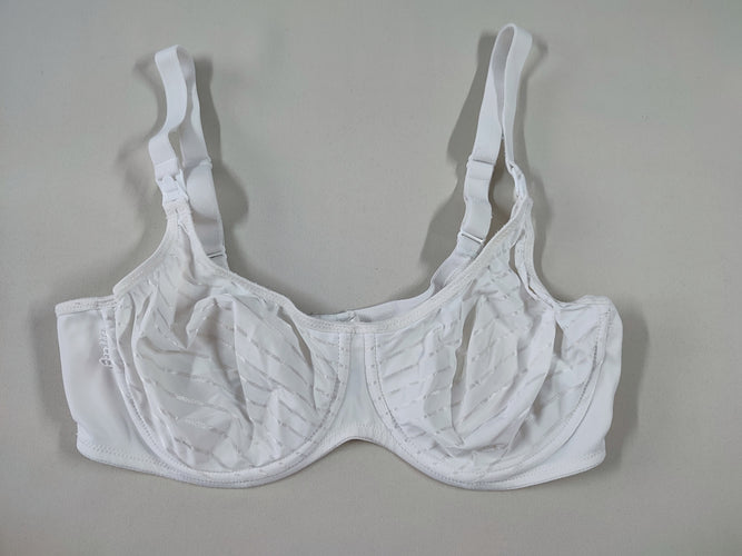 Soutien-gorge d'allaitement blanc ligné argenté avec armatures, 80C, moins cher chez Petit Kiwi