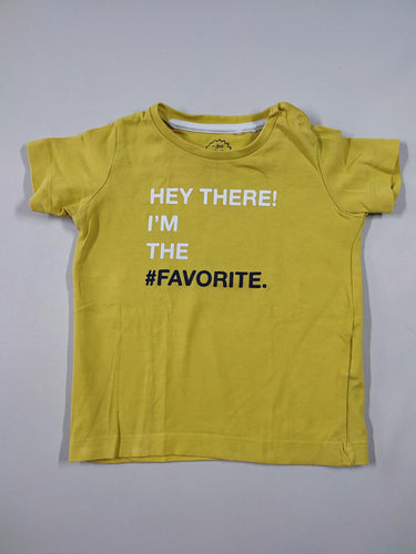 T-shirt m.c jaune "Hey there! i'm the #favorite", moins cher chez Petit Kiwi
