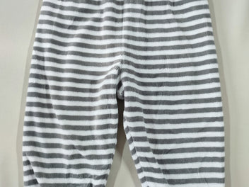 Pantalon velours blanc ligné gris