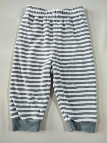 Pantalon velours blanc ligné gris, moins cher chez Petit Kiwi