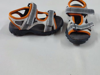 Sandales à scratch beiges et oranges, 24-25