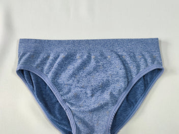 Culotte microfibre bleue chiné motifs argentés (pas d'étiquette - taille estimée 8 ans)