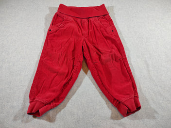 Pantalon velours côtelé rouge  taille et chevilles élastiques