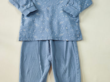 Pyjama jersey 2pcs bleu étoiles + Pantalon bleu