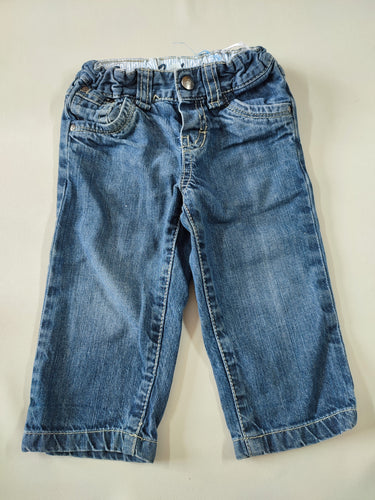 Jeans bleu intértieur taille ligné, moins cher chez Petit Kiwi