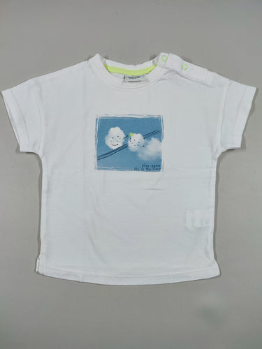 T-shirt m.c blanc nuages, moins cher chez Petit Kiwi