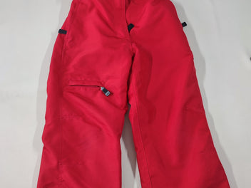 Pantalon de ski rouge à bretelles doublé thermo 