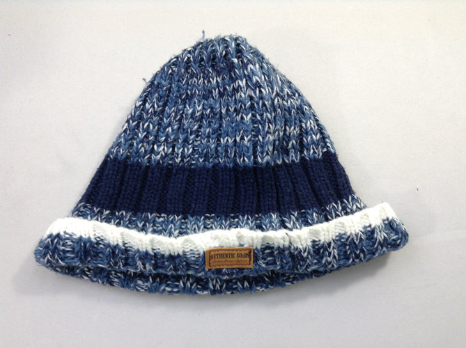Bonnet mailles bleu chiné 54 cm, moins cher chez Petit Kiwi