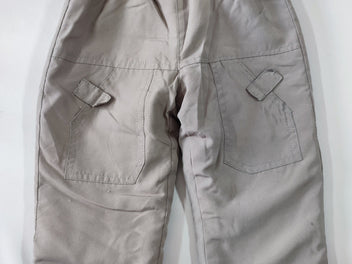 Pantalon en toile doublé ouatiné jersey kaki