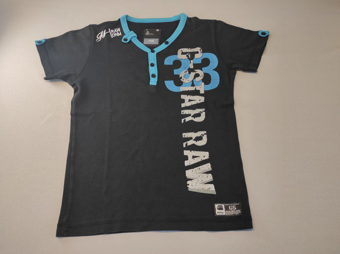 T-shirt m.c noir col v bleu "G-Star", moins cher chez Petit Kiwi