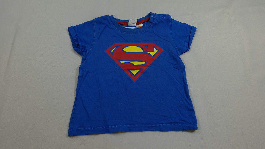 T-shirt m.c bleu - logo Superman, moins cher chez Petit Kiwi