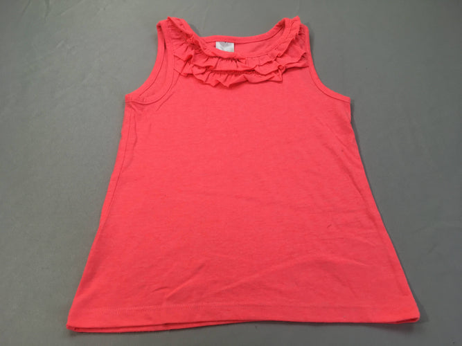 T-shirt s.m corail néon froufrous, moins cher chez Petit Kiwi